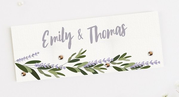 a botanical themed placecard from wedding stationers norma&dorothy
