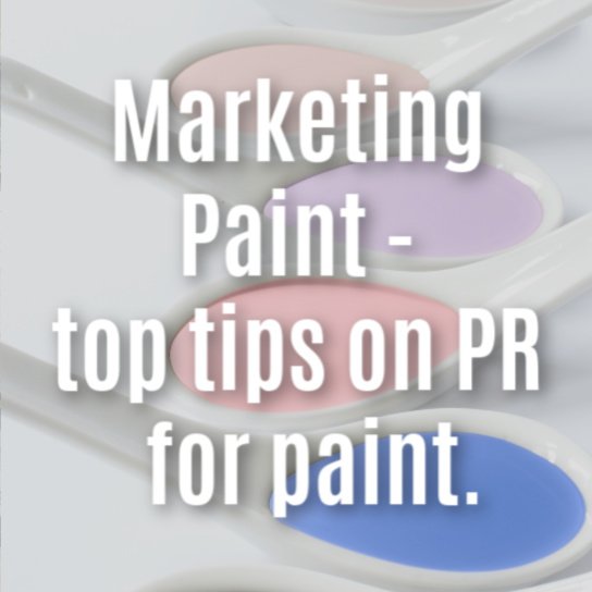 A title image for a blog on marketing paint using PR