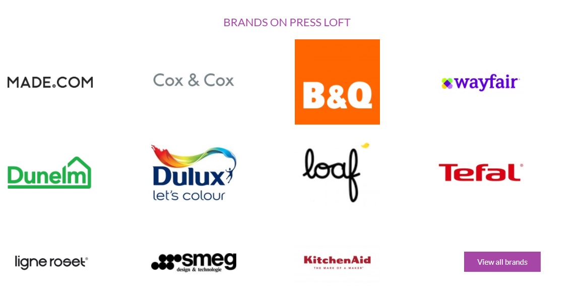 A list of the brands which use press loft for their PR