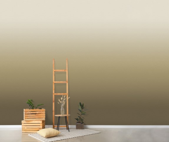 Taupe wallpaper and a ladder