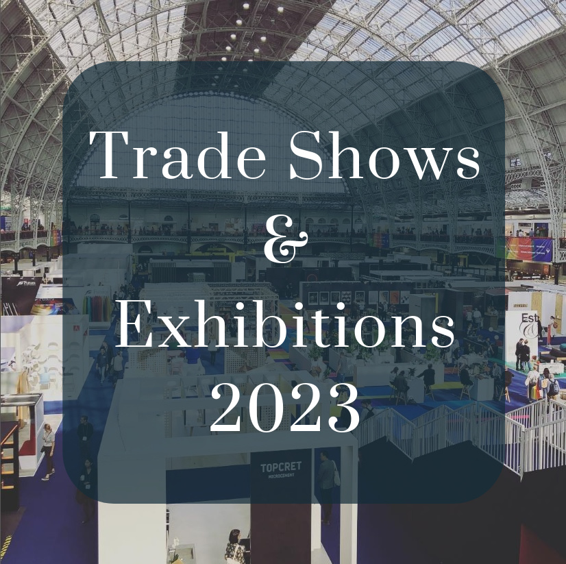 title image for list of interors trade shows 2023