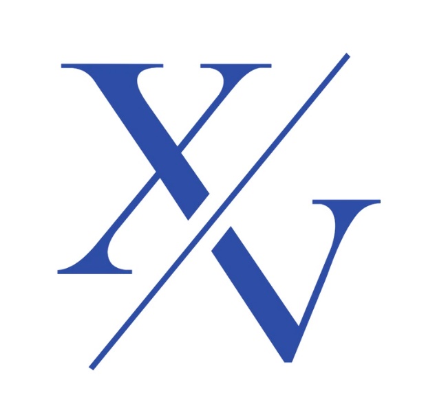 A blue letter x and a white background Description automatically generated