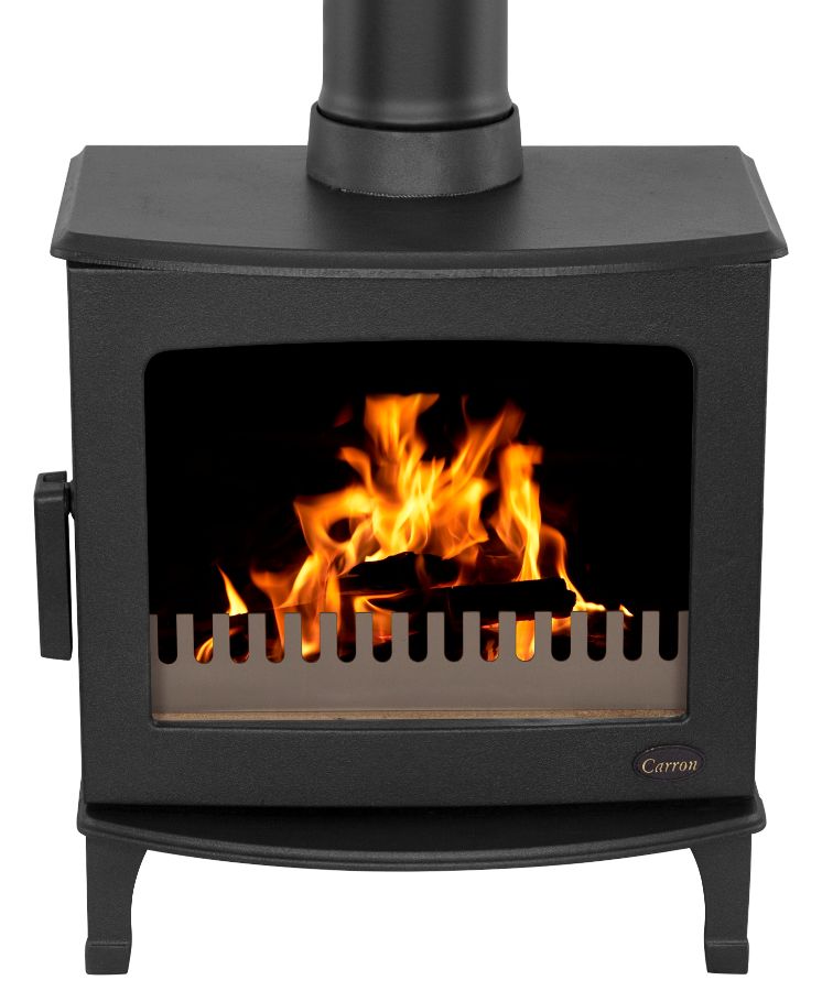 A black fire place with a chimney Description automatically generated