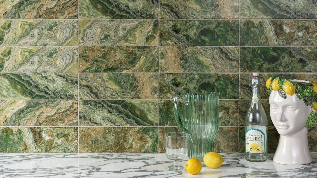 Get the Organic Look of Marble with a Modern, Colourful Twist from The Baked Tile Company