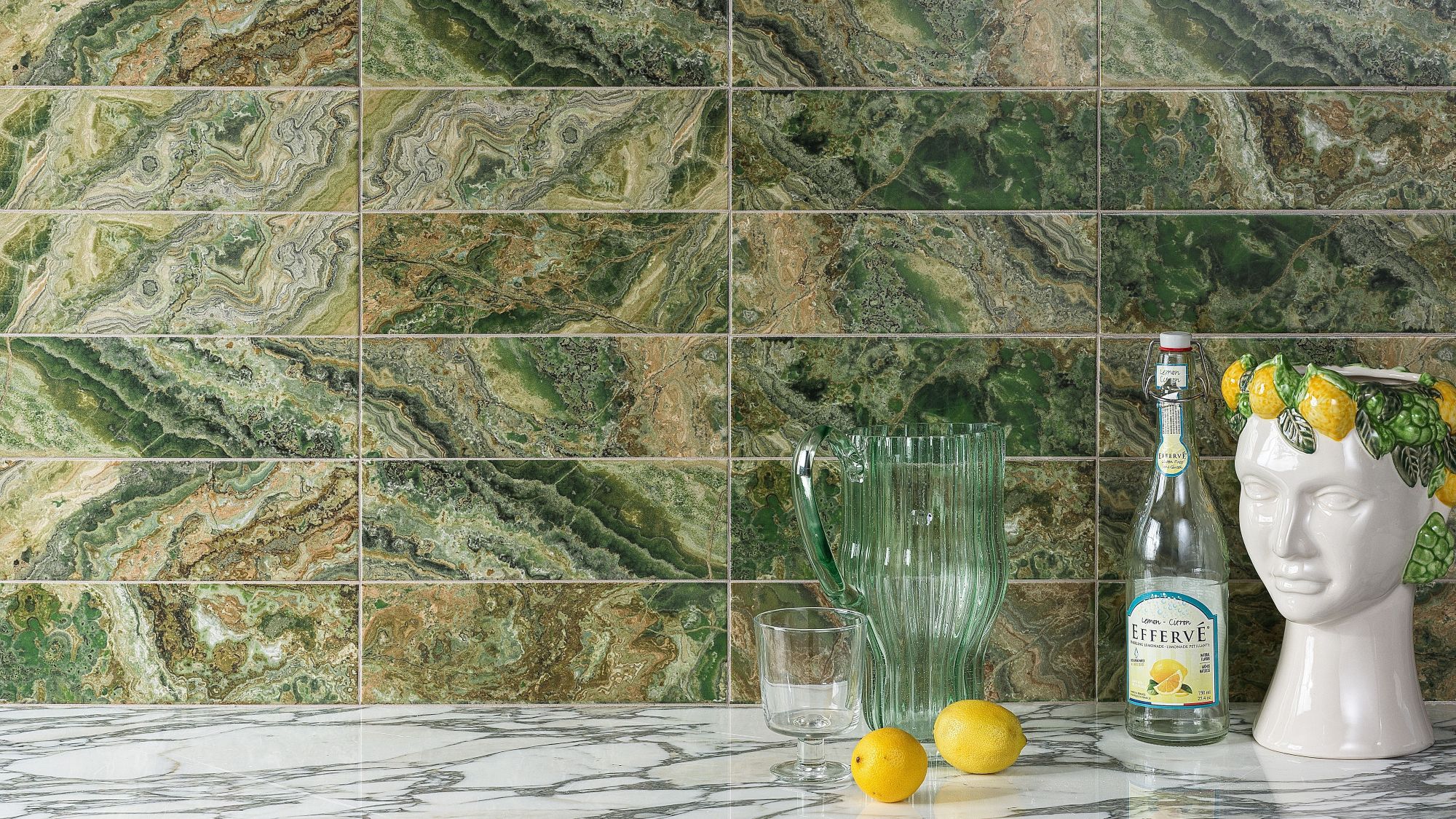 Get the Organic Look of Marble with a Modern, Colourful Twist from The Baked Tile Company
