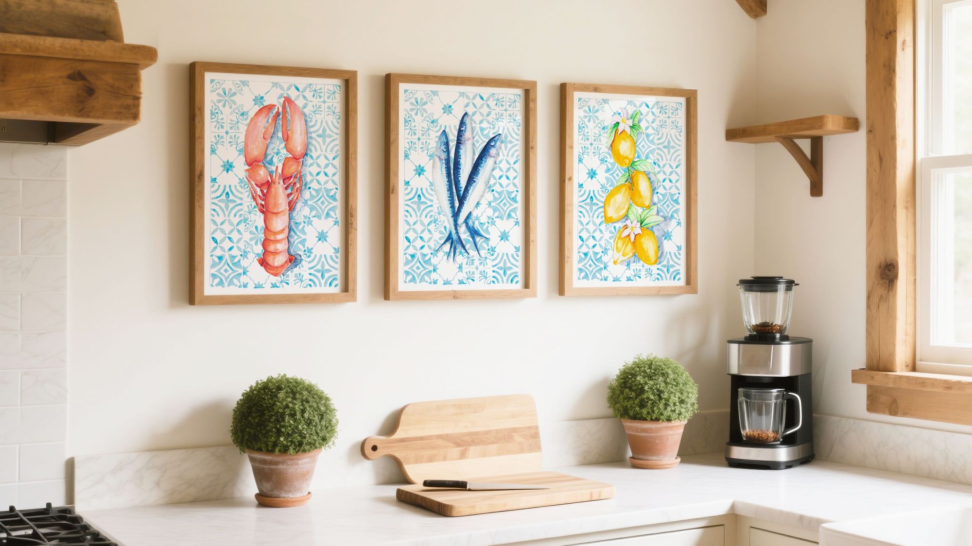 Fresh Produce Meets Coastal Cool in Beach House Art’s Uplifting Kitchen Series