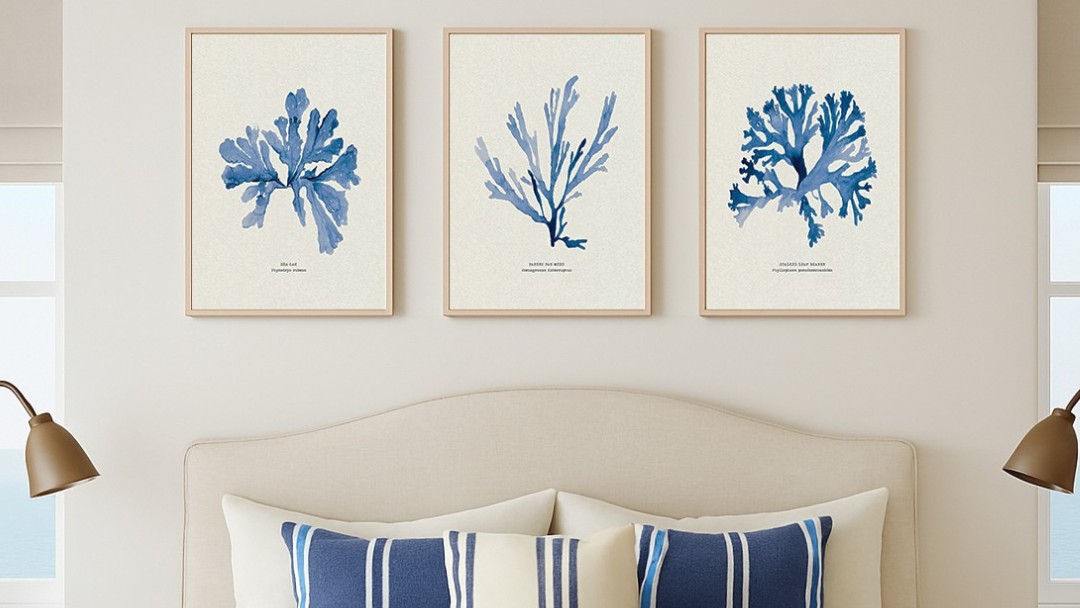 Beach House Art Helps Homeowners Decorate with Pinterest’s Cool Blue Trend