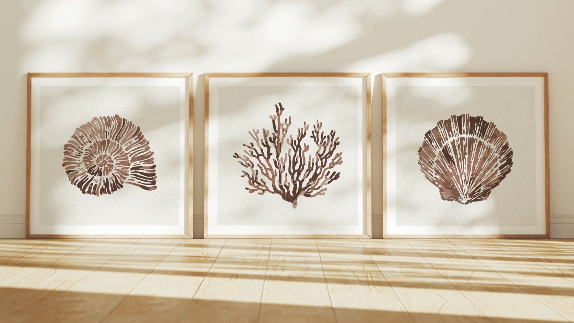 Beach House Art Embraces Autumn’s Mocha Mood with Coastal-Inspired Prints